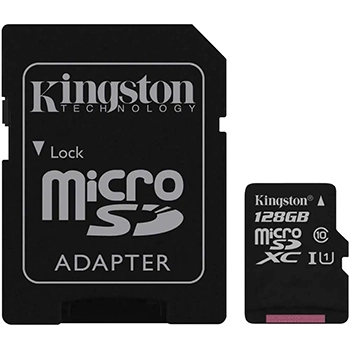 کارت حافظه microSDHC کینگستون کلاس 10 استاندارد UHC-I U1 سرعت 80MBps همراه با آداپتور SD ظرفیت 128 گیگابایت